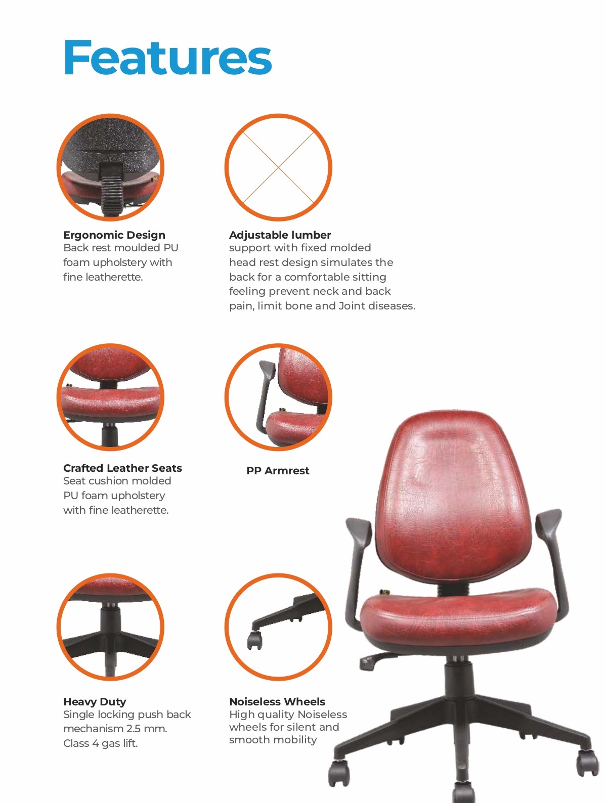 Rudy Mid Back Revolving Chair - Image 3